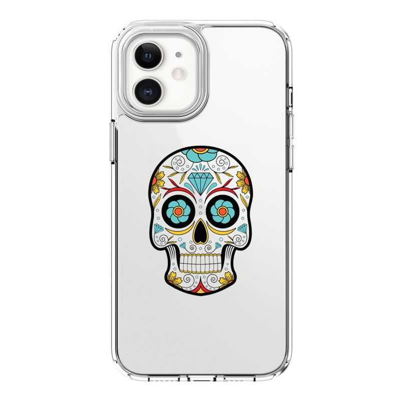 Coque Transparente Pour Iphone 12 Mini Tete Mort Color
