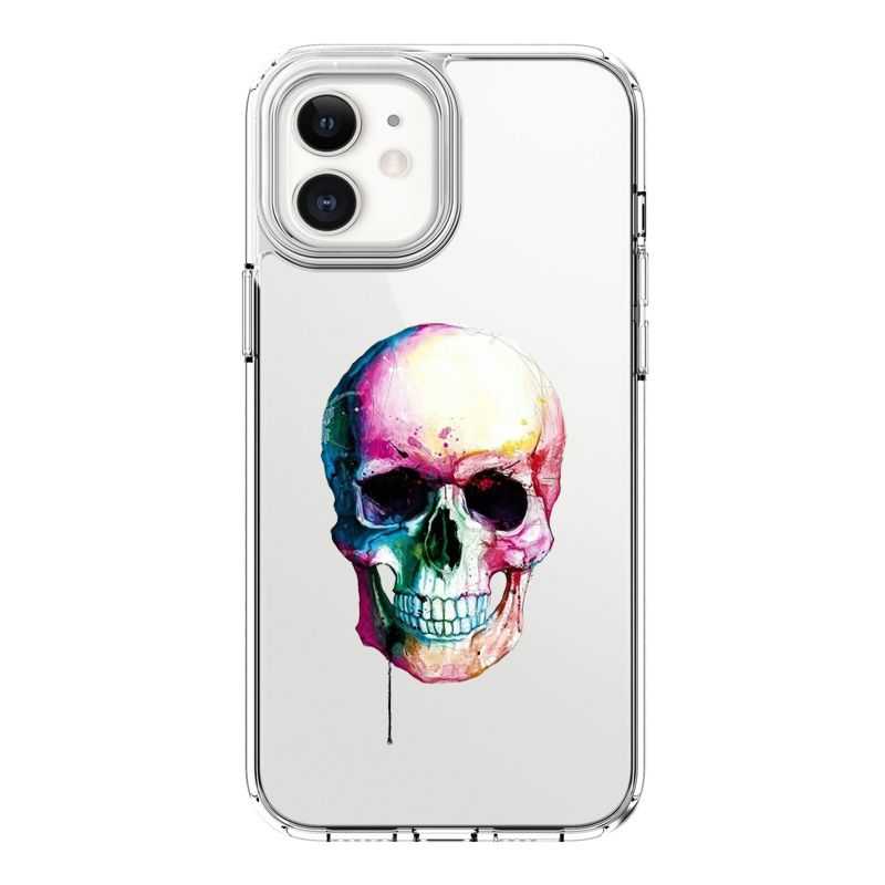 Coque Transparente Pour Iphone 12 Mini Skull Head Crane Colore