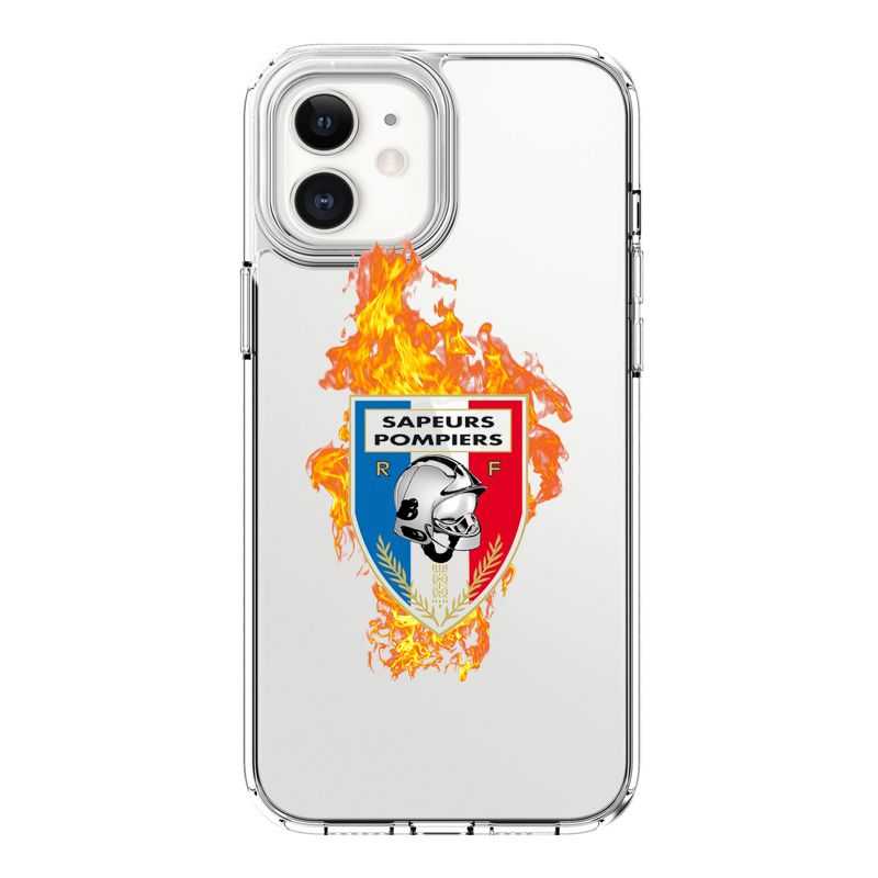 Coque Transparente Pour Iphone 12 Mini Pompier Feu