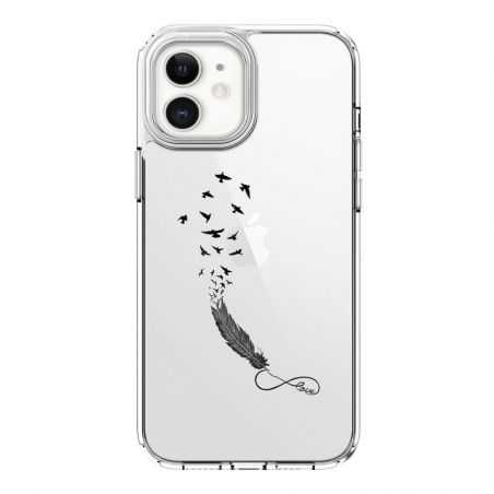 Coque Transparente Pour Iphone 12 Mini Plume Infini