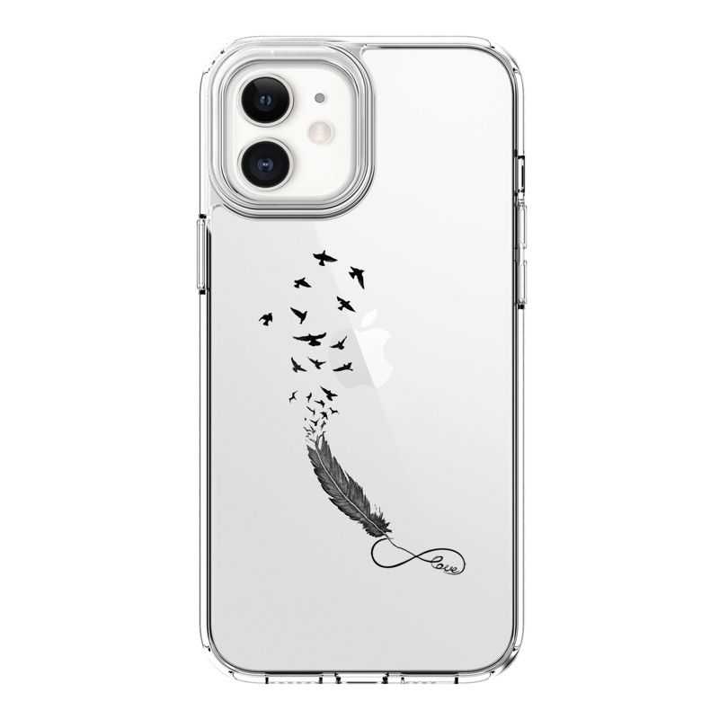 Coque Transparente Pour Iphone 12 Mini Plume Infini