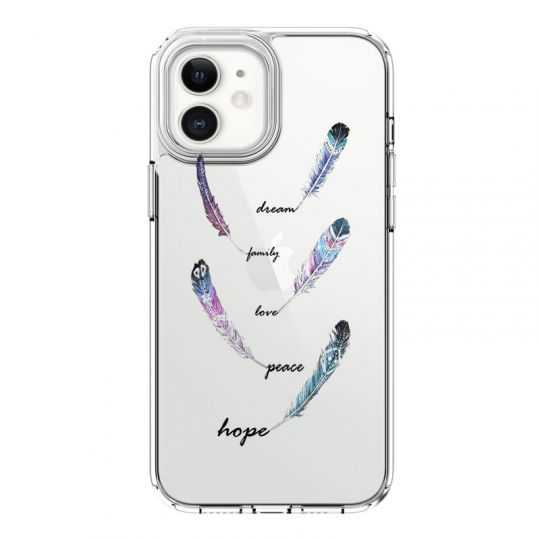 Coque Transparente Pour Iphone 12 Mini Plume Couleur