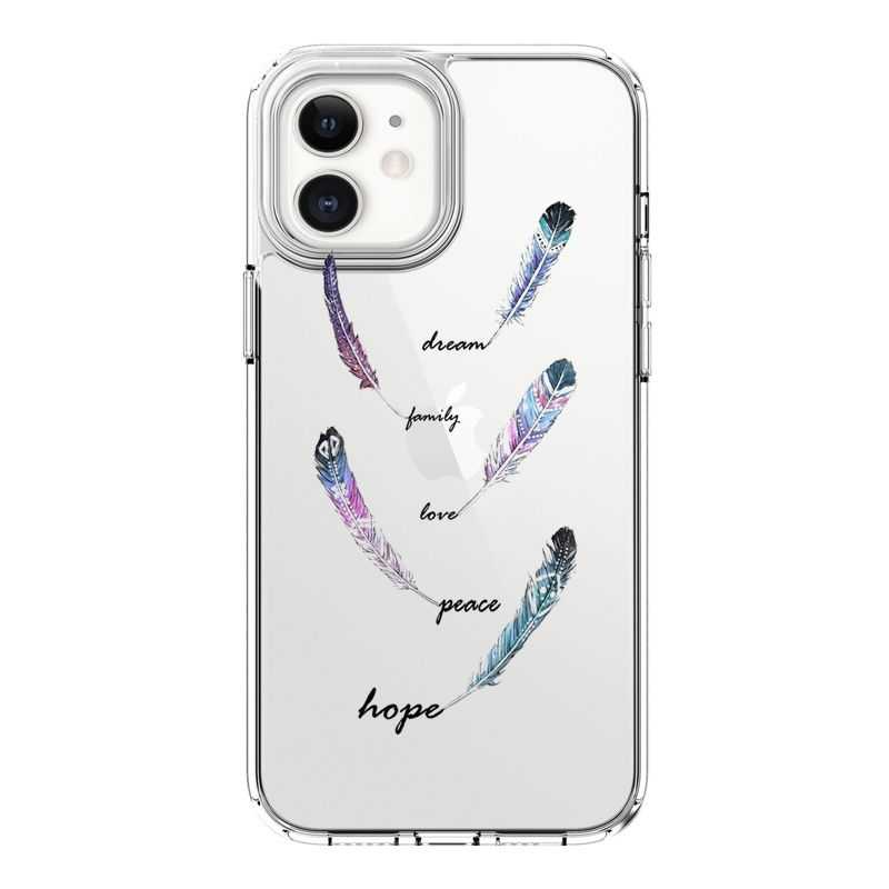 Coque Transparente Pour Iphone 12 Mini Plume Couleur