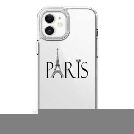 Coque Transparente Pour Iphone 12 Mini Paris Noir