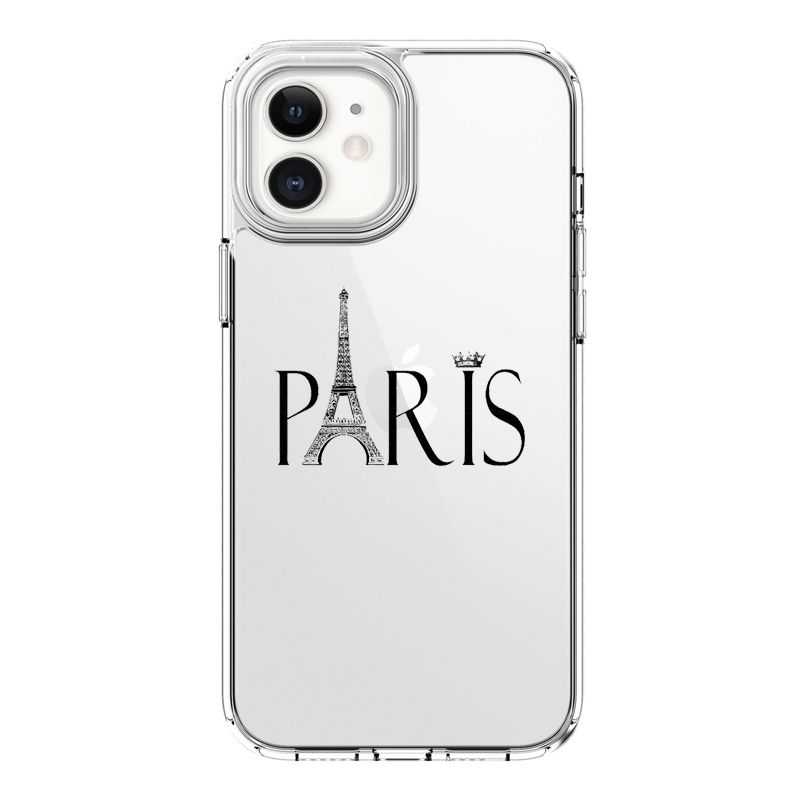 Coque Transparente Pour Iphone 12 Mini Paris Noir