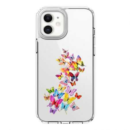 Coque Transparente Pour Iphone 12 Mini Papillon Multicolore