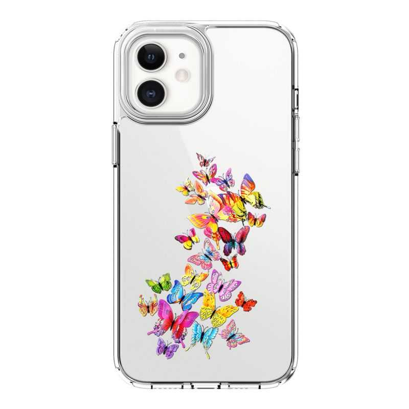 Coque Transparente Pour Iphone 12 Mini Papillon Multicolore