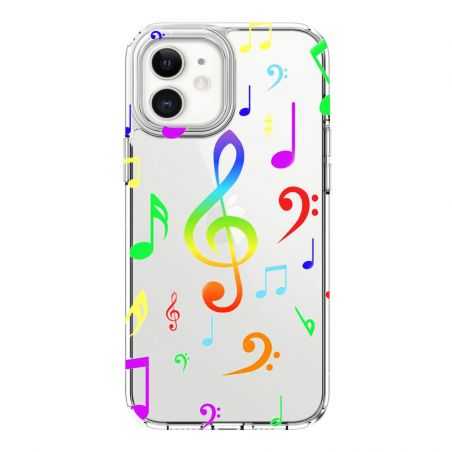 Coque Transparente Pour Iphone 12 Mini Note Musique Colore