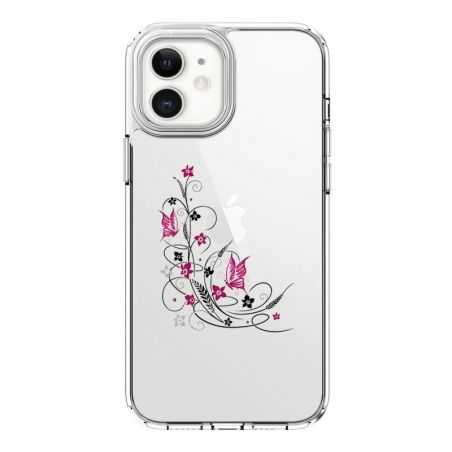 Coque Transparente Pour Iphone 12 Mini Fleur Papillon Mixte