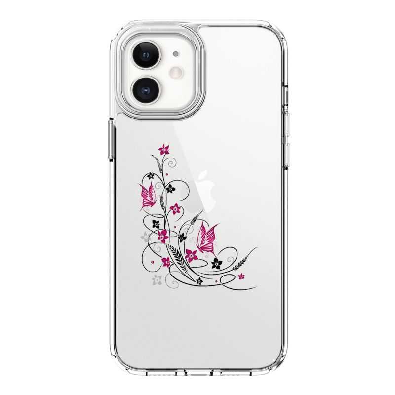 Coque Transparente Pour Iphone 12 Mini Fleur Papillon Mixte