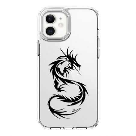 Coque Transparente Pour Iphone 12 Mini Dragon Noir