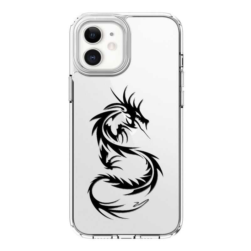 Coque Transparente Pour Iphone 12 Mini Dragon Noir