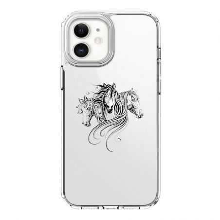 Coque Transparente Pour Iphone 12 Mini Chevaux Mandala