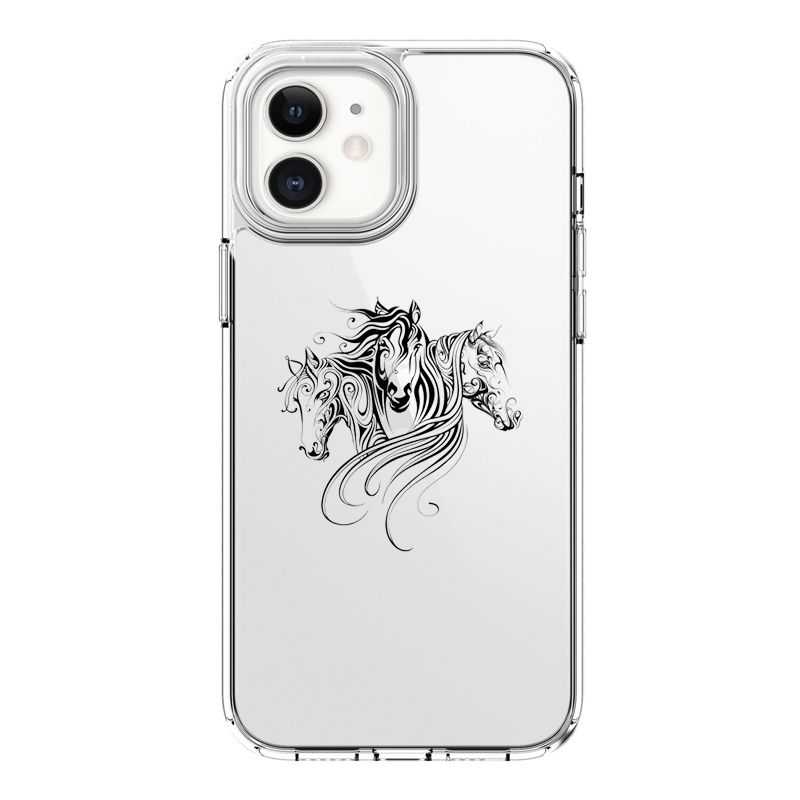 Coque Transparente Pour Iphone 12 Mini Chevaux Mandala