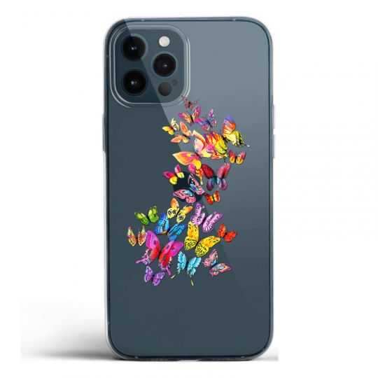 Coque Transparente Pour Iphone 12 Pro Max Papillon Multicolore