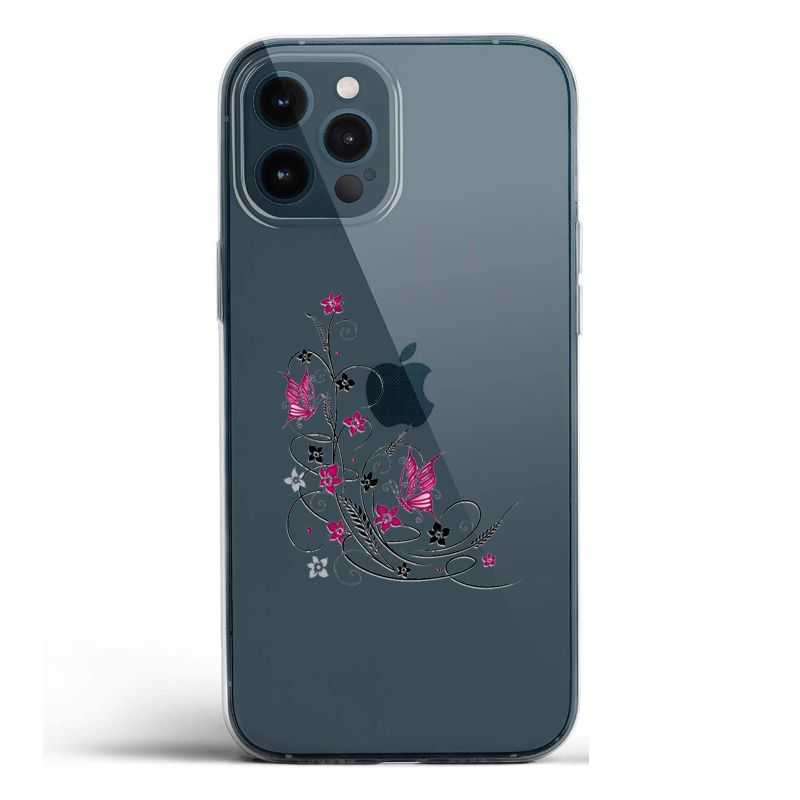 Coque Transparente Pour Iphone 12 Pro Max Fleur Papillon Mixte