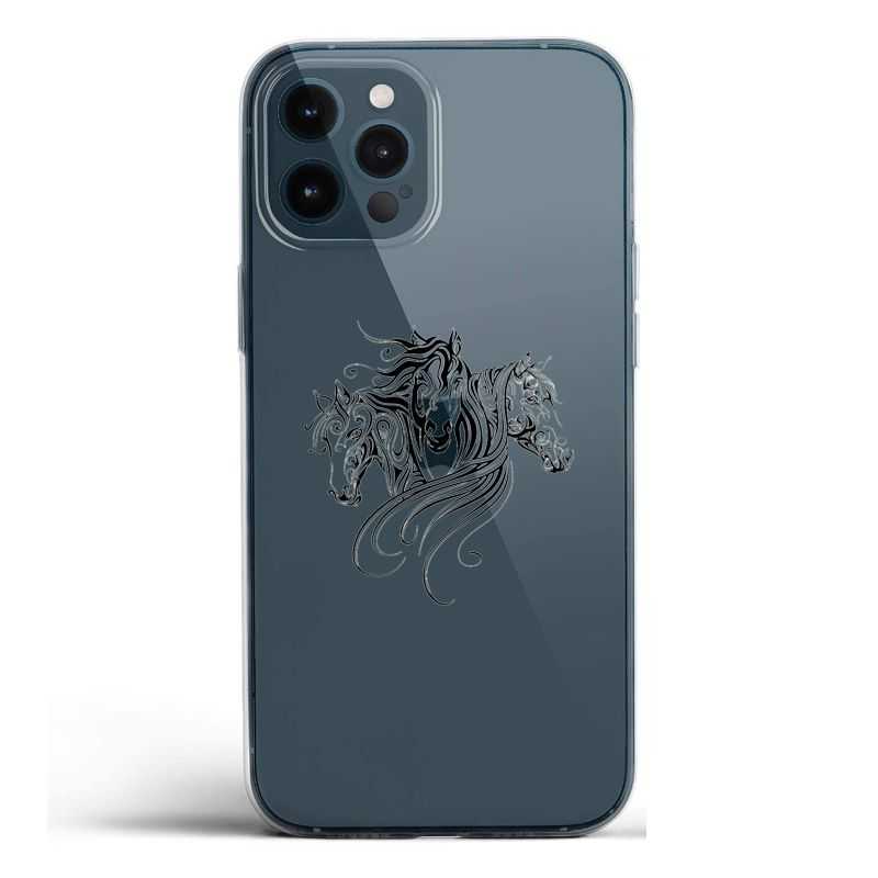 Coque Transparente Pour Iphone 12 Pro Max Chevaux Mandala