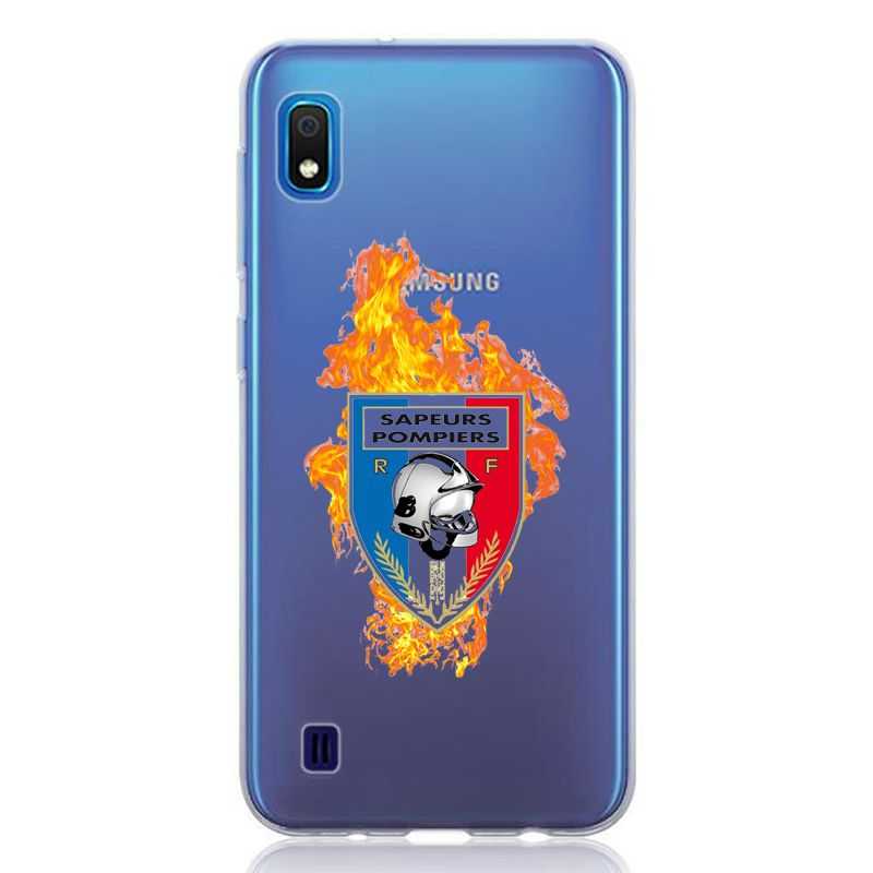 Coque Transparente Pour Samsung Galaxy A10 Pompier Feu