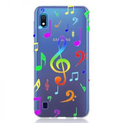 Coque Transparente Pour Samsung Galaxy A10 Note Musique Colore