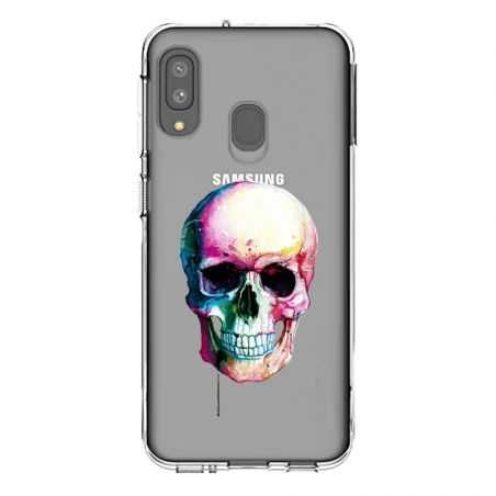 Coque Transparente Pour Samsung Galaxy A20e Skull Head Crane Colore