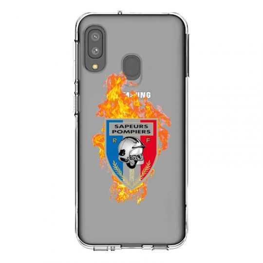 Coque Transparente Pour Samsung Galaxy A20e Pompier Feu