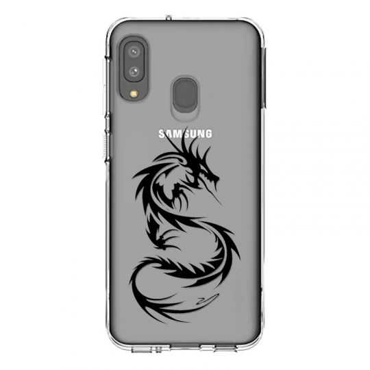 Coque Transparente Pour Samsung Galaxy A20e Dragon Noir