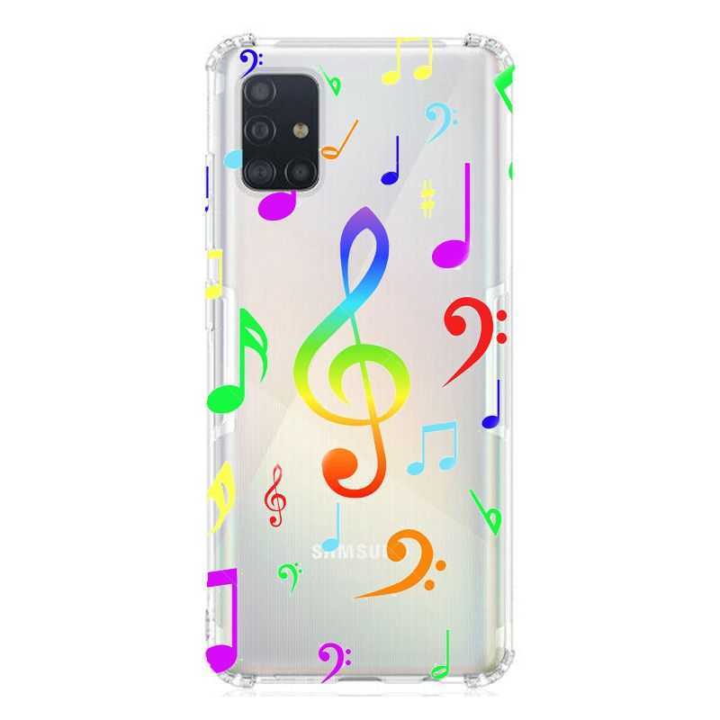 Coque Transparente Pour Samsung Galaxy A51 4G Note Musique Colore
