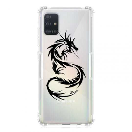 Coque Transparente Pour Samsung Galaxy A51 4G Dragon Noir