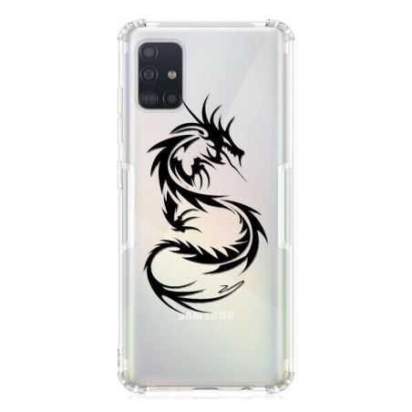 Coque Transparente Pour Samsung Galaxy A51 4G Dragon Noir