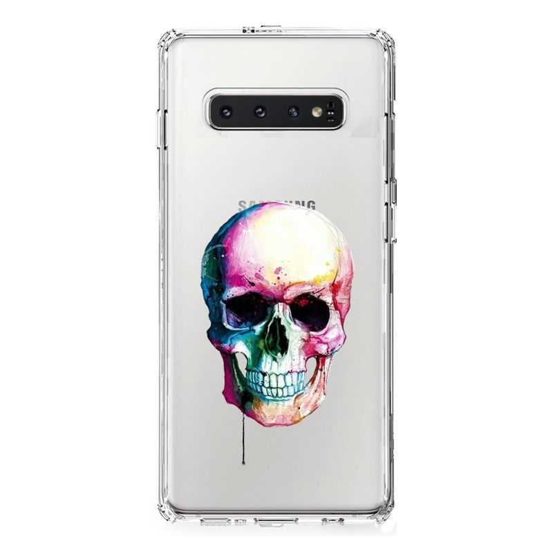 Coque Transparente Pour Samsung Galaxy S10 Skull Head Crane Colore