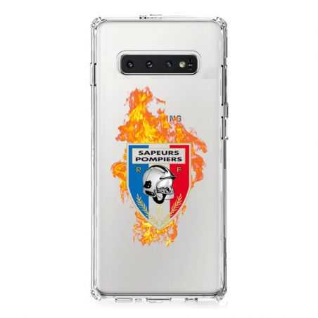 Coque Transparente Pour Samsung Galaxy S10 Pompier Feu