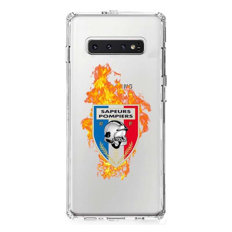 Coque Transparente Pour Samsung Galaxy S10 Pompier Feu