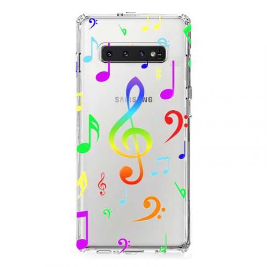 Coque Transparente Pour Samsung Galaxy S10 Note Musique Colore