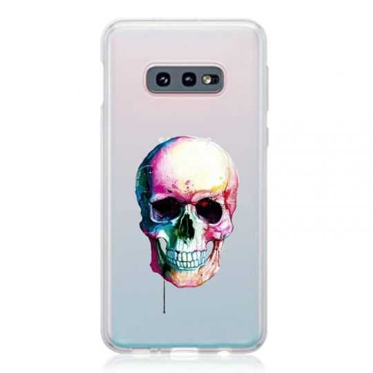 Coque Transparente Pour Samsung Galaxy S10e Skull Head Crane Colore