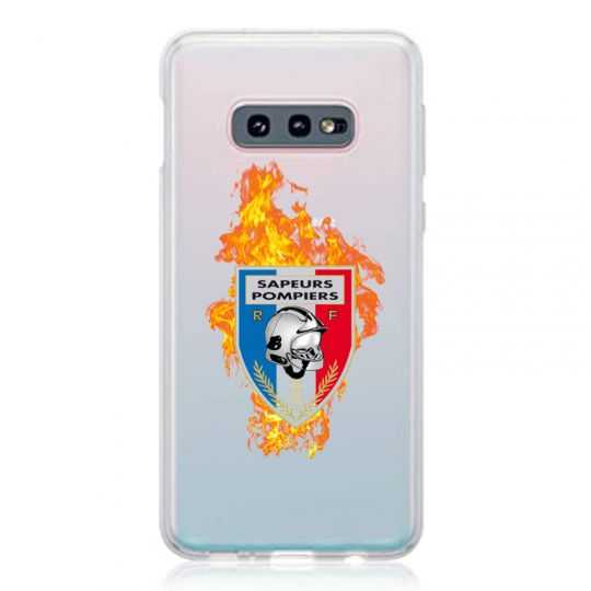 Coque Transparente Pour Samsung Galaxy S10e Pompier Feu