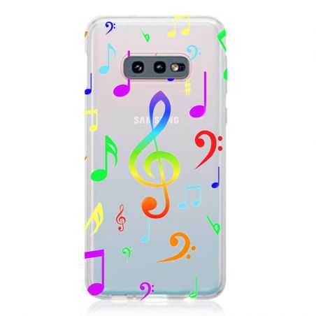 Coque Transparente Pour Samsung Galaxy S10e Note Musique Colore