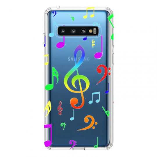 Coque Transparente Pour Samsung Galaxy S10 Plus Note Musique Colore