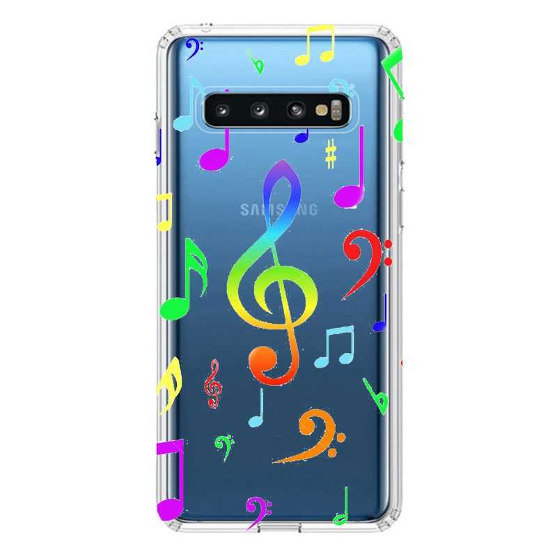 Coque Transparente Pour Samsung Galaxy S10 Plus Note Musique Colore