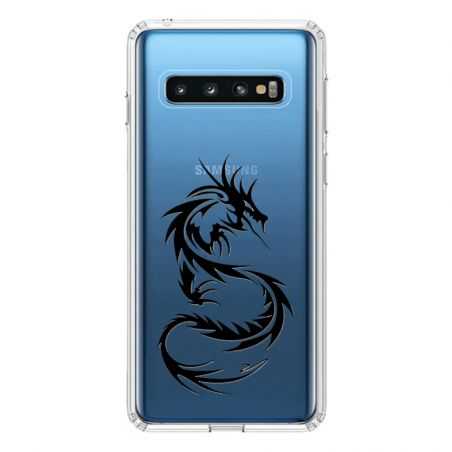 Coque Transparente Pour Samsung Galaxy S10 Plus Dragon Noir