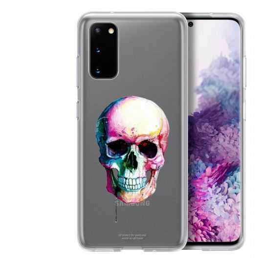 Coque Transparente Pour Samsung Galaxy S20 Skull Head Crane Colore