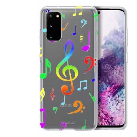 Coque Transparente Pour Samsung Galaxy S20 Note Musique Colore
