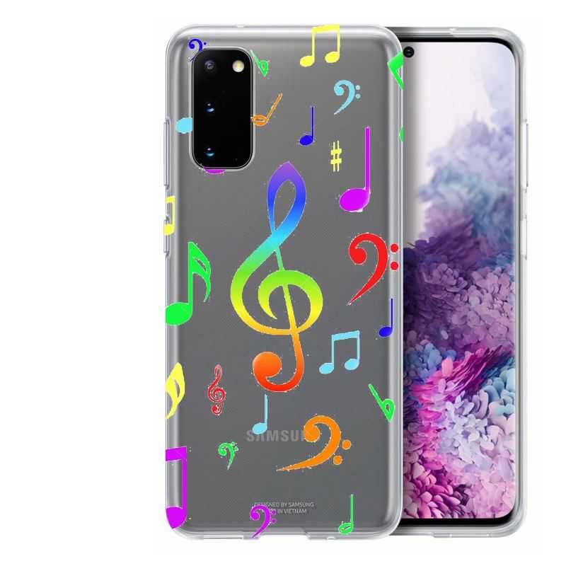Coque Transparente Pour Samsung Galaxy S20 Note Musique Colore