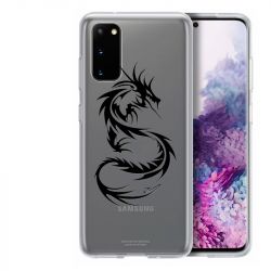 Coque Transparente Pour Samsung Galaxy S20 Dragon Noir