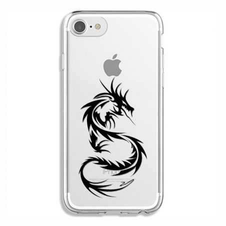 Coque Transparente Pour Iphone 6 / 6s Dragon Noir