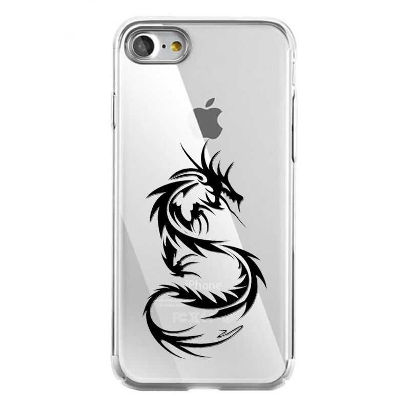 Coque Transparente Pour Iphone 7 / 8 / SE (2020) Dragon Noir