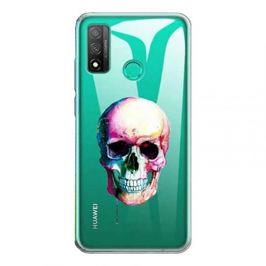 Coque Transparente Pour Huawei P Smart (2020) Skull Head Crane Colore