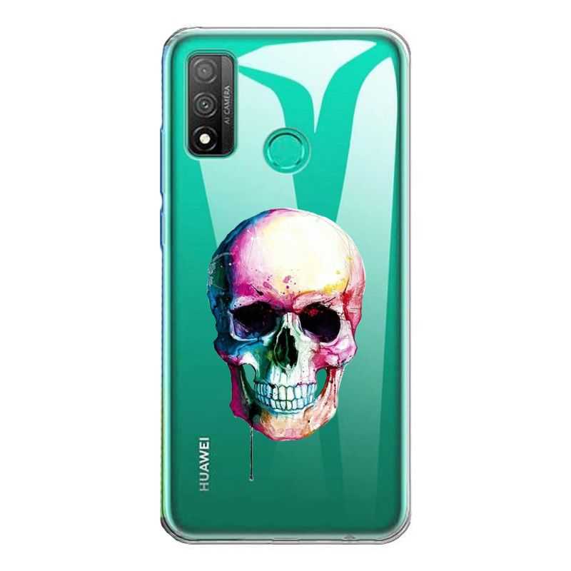 Coque Transparente Pour Huawei P Smart (2020) Skull Head Crane Colore