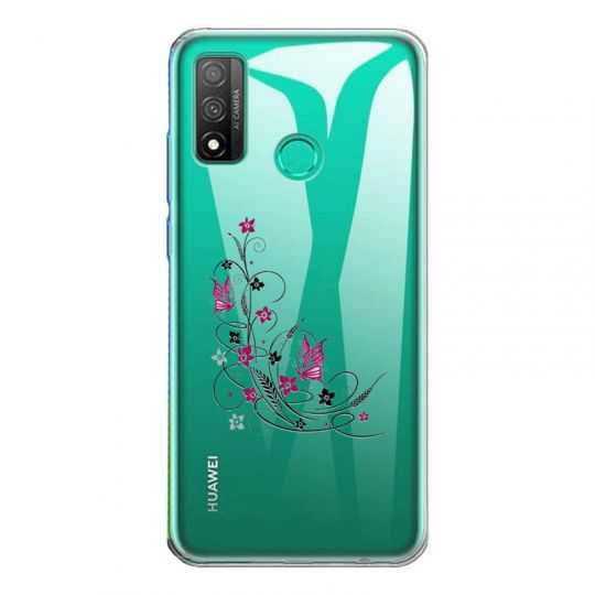 Coque Transparente Pour Huawei P Smart (2020) Fleur Papillon Mixte