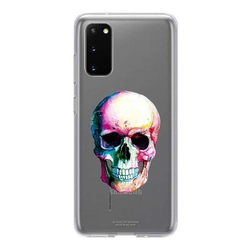 Coque Transparente Pour Samsung Galaxy S20 Plus Skull Head Crane Colore