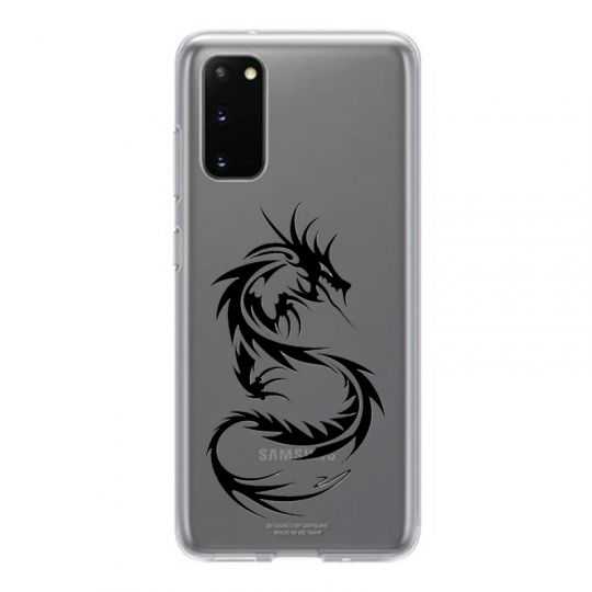 Coque Transparente Pour Samsung Galaxy S20 Plus Dragon Noir